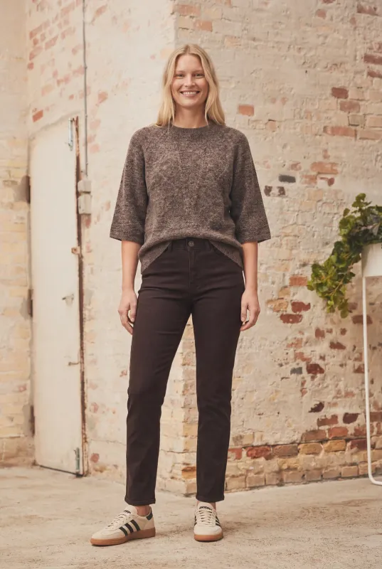 Anna short sleeve jumper taupe