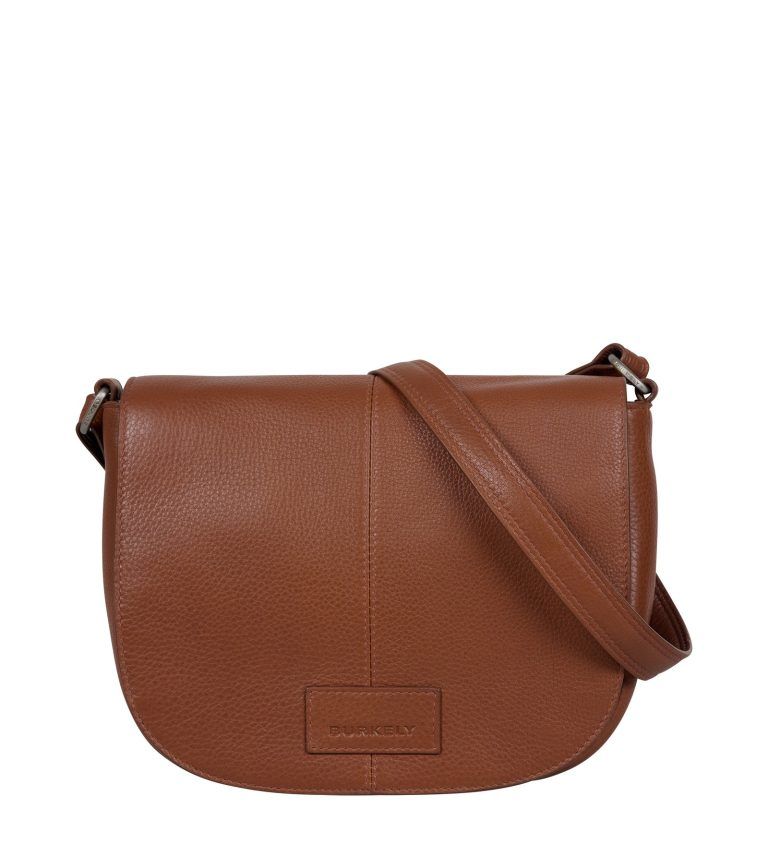 Soft skylar round satchel bag chestnut brown
