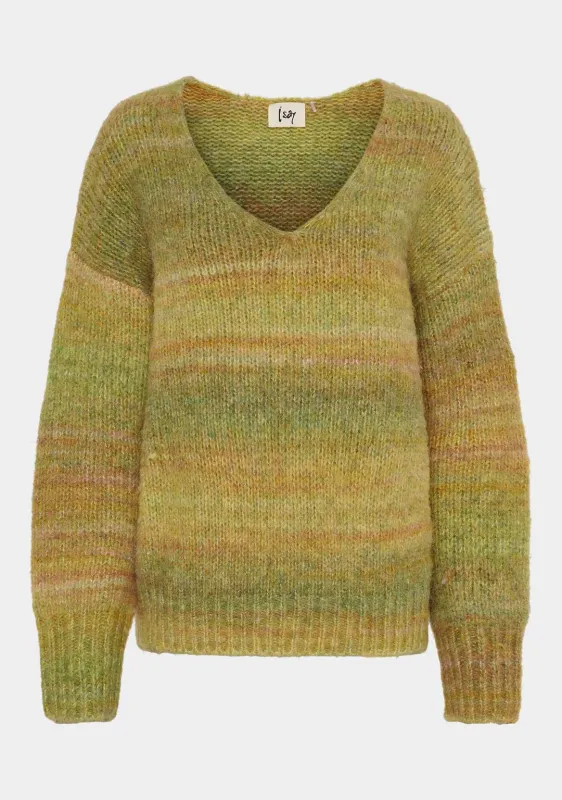 Cosima knitted jumper green ombre