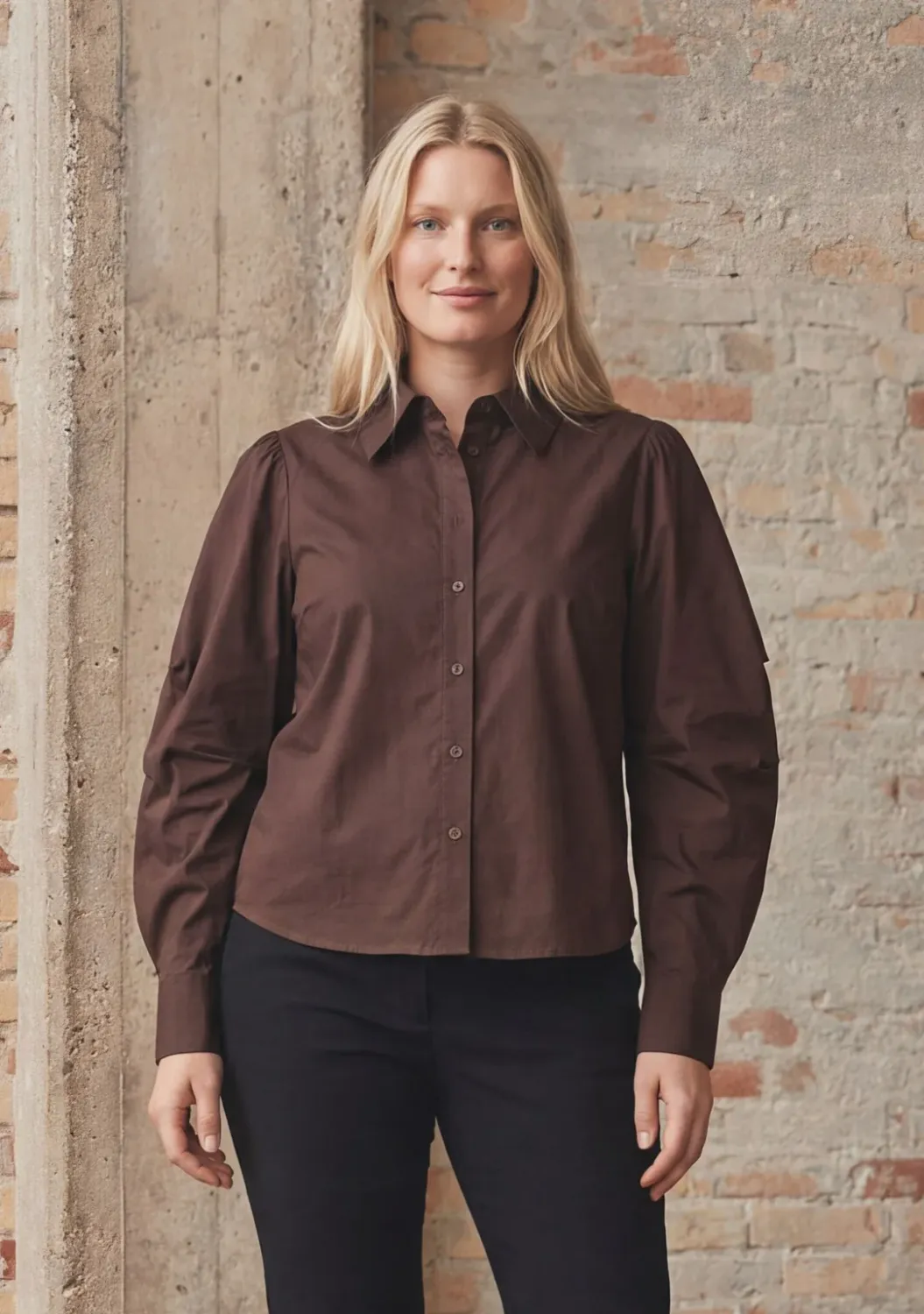 Sigga sleeve shirt chocolate brown