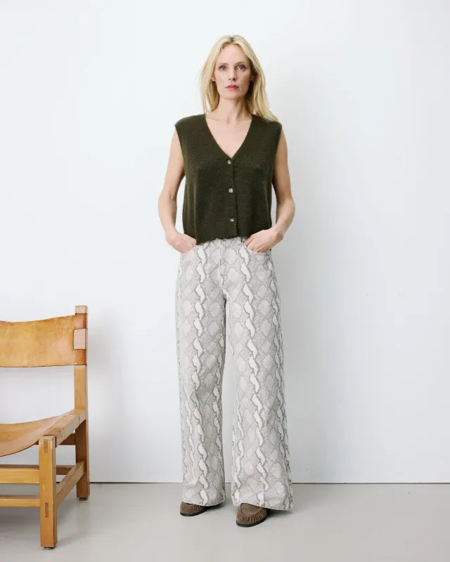 Nars sleeveless cardigan khaki green