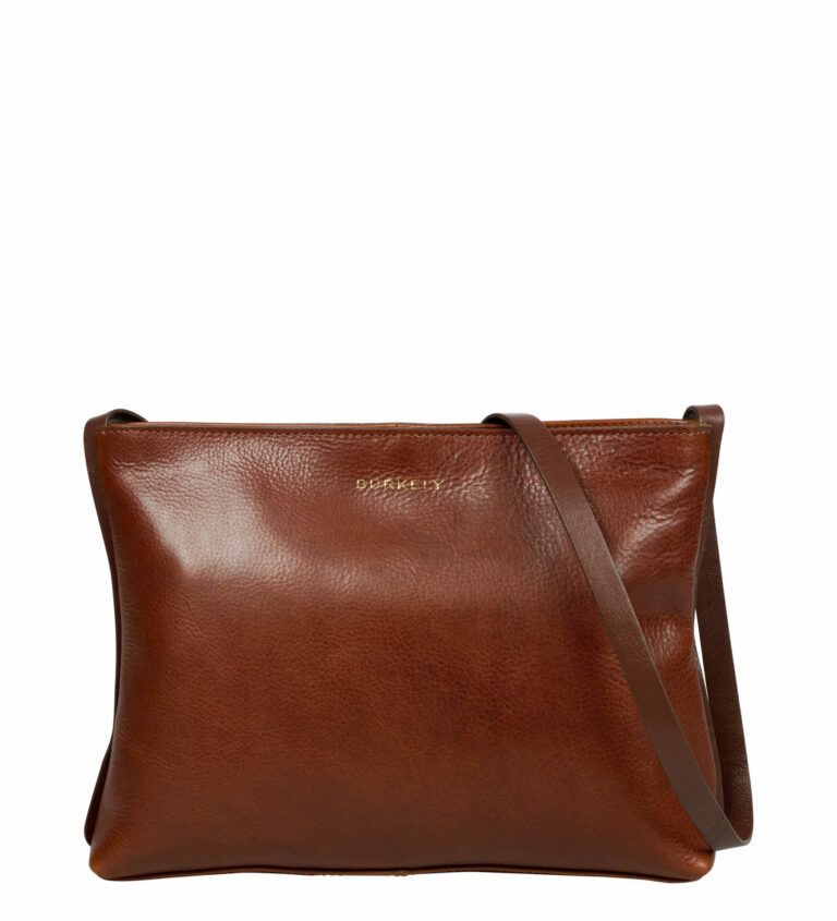 Fine Florence crossbody zip bag chestnut brown