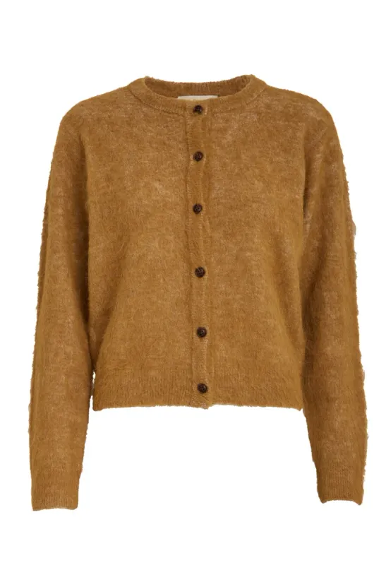 Sylvie knitted cardigan toffee brown
