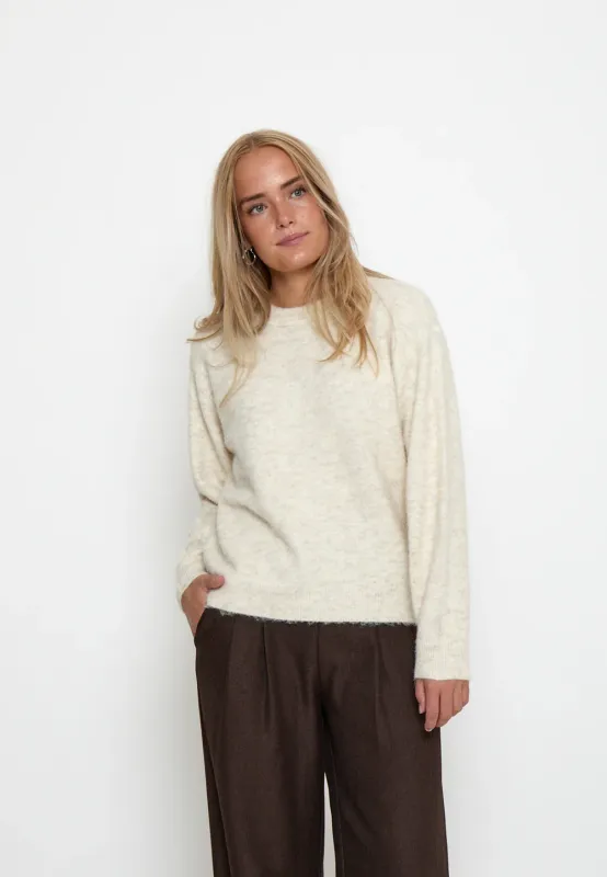 Sylvie knitted jumper mottled cream