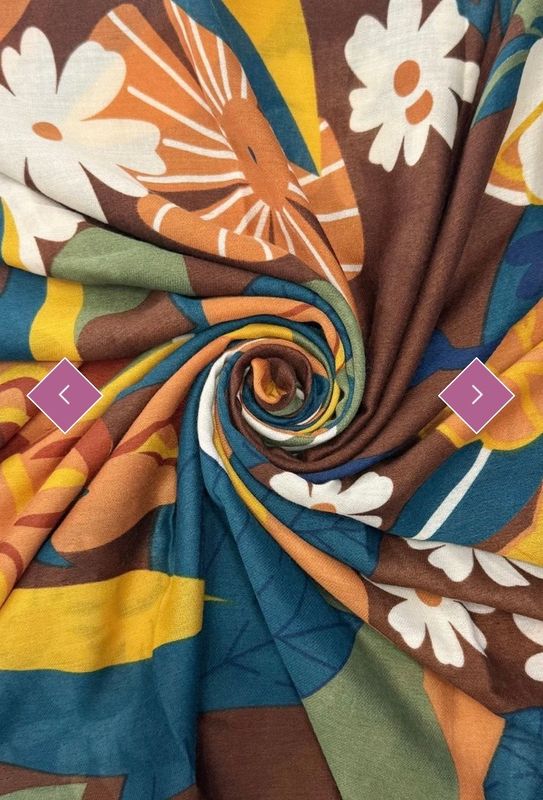 Mixed floral scarf brown