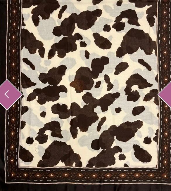 Cow print scarf brown