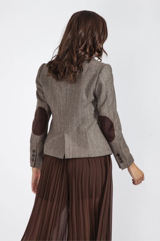 Brown tweed blazer jacket