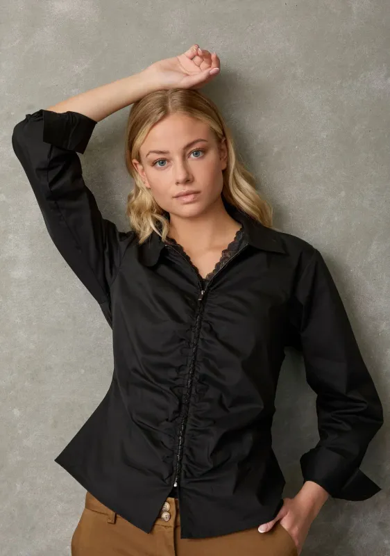 Sigga zip shirt black