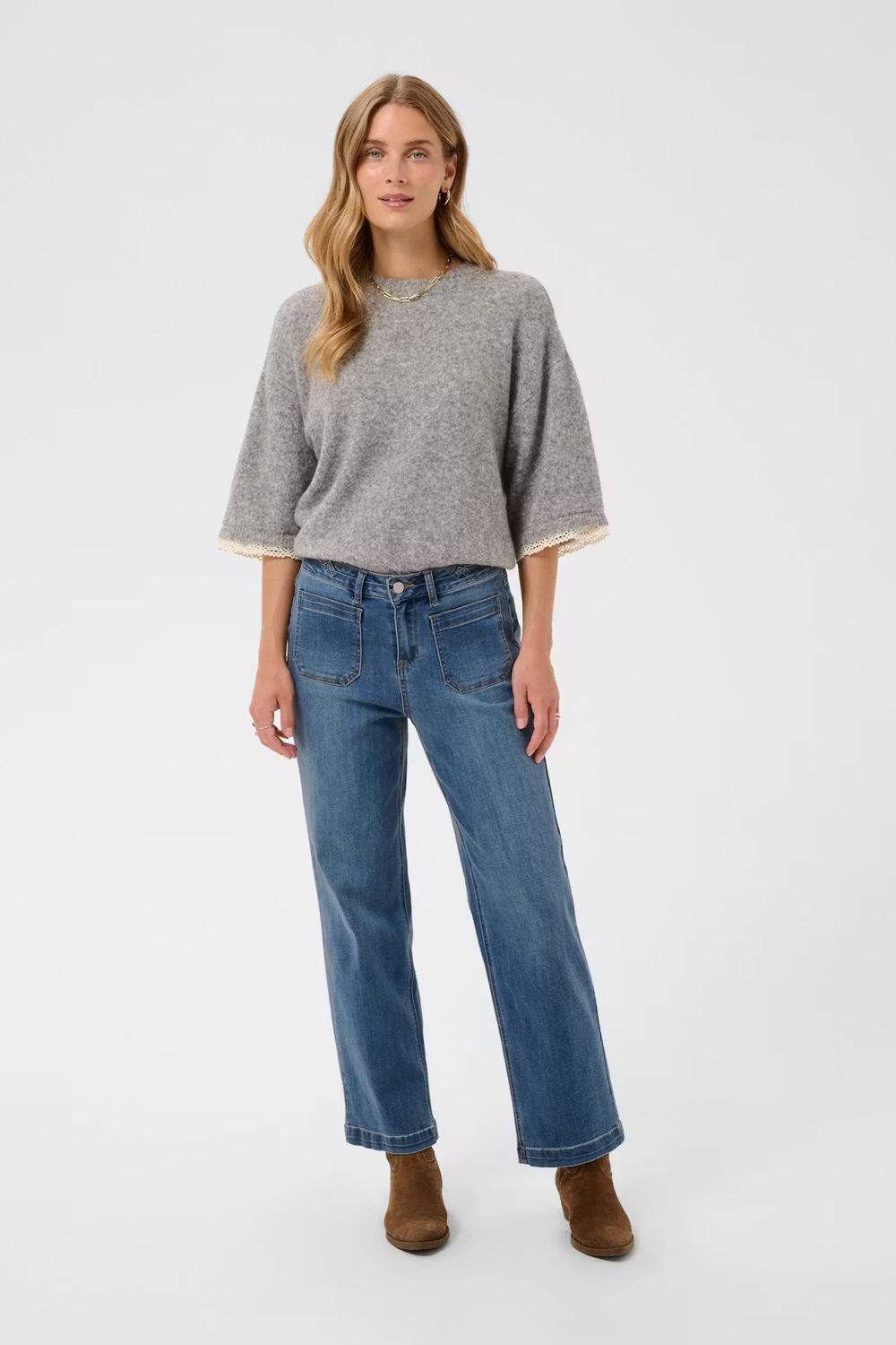 Noemi straight leg denim jeans blue