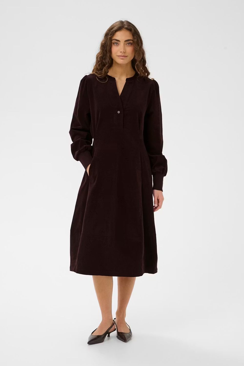 Rhaena corduroy dress chocolate brown