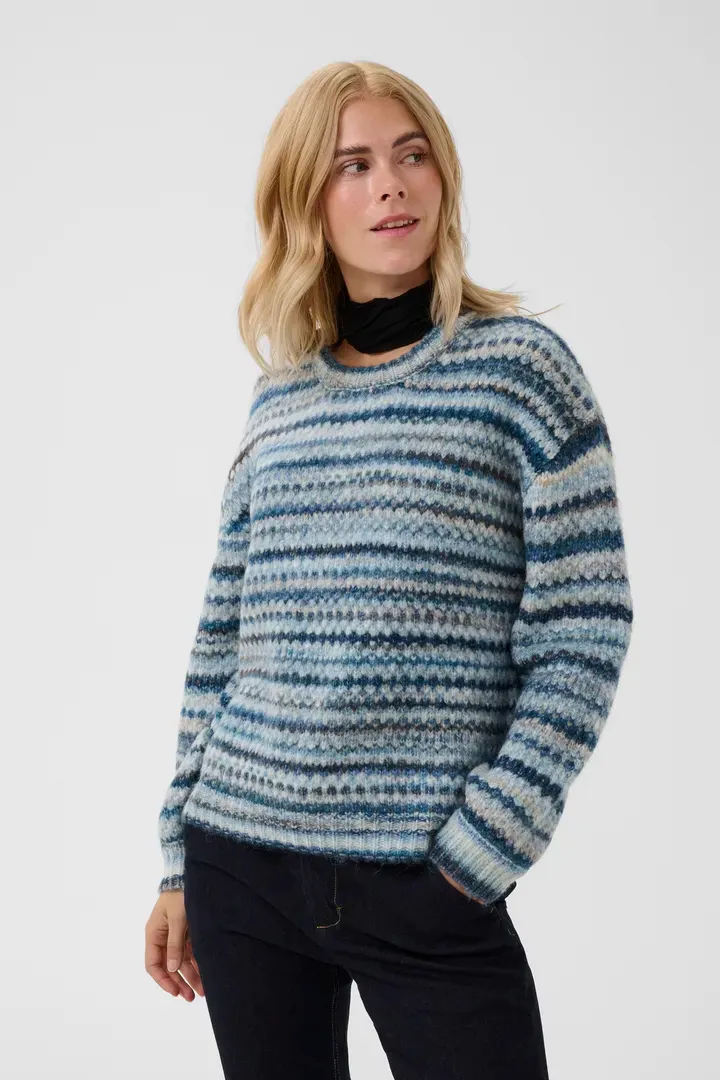 Hazel knitted jumper blue stripe