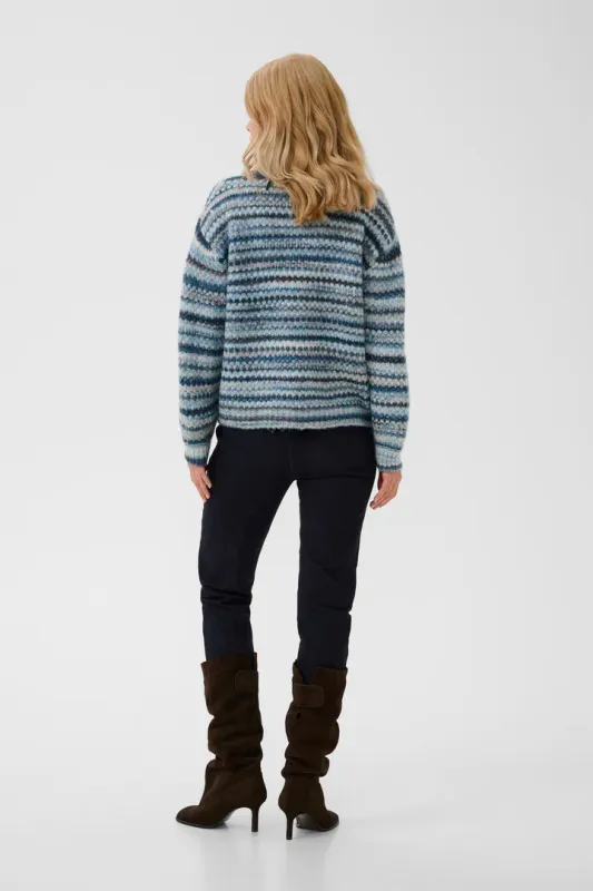 Hazel knitted jumper blue stripe