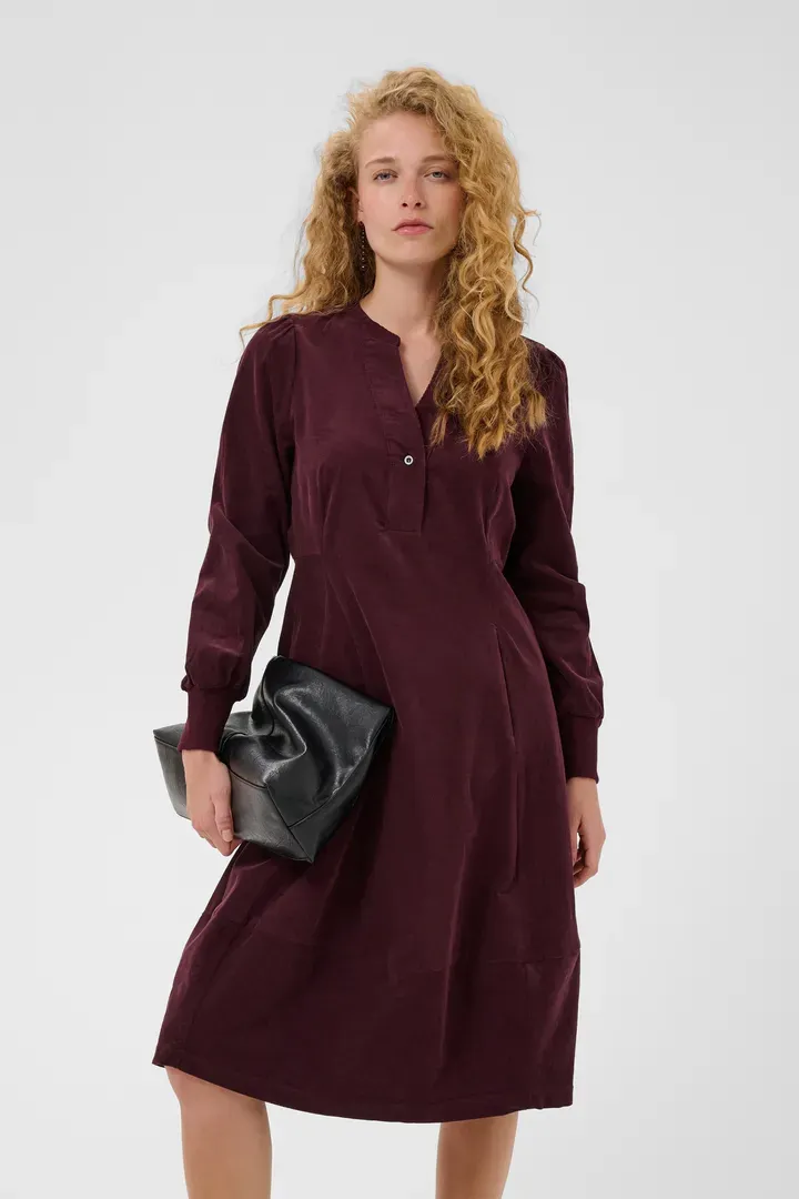 Rhaena corduroy dress mulberry purple