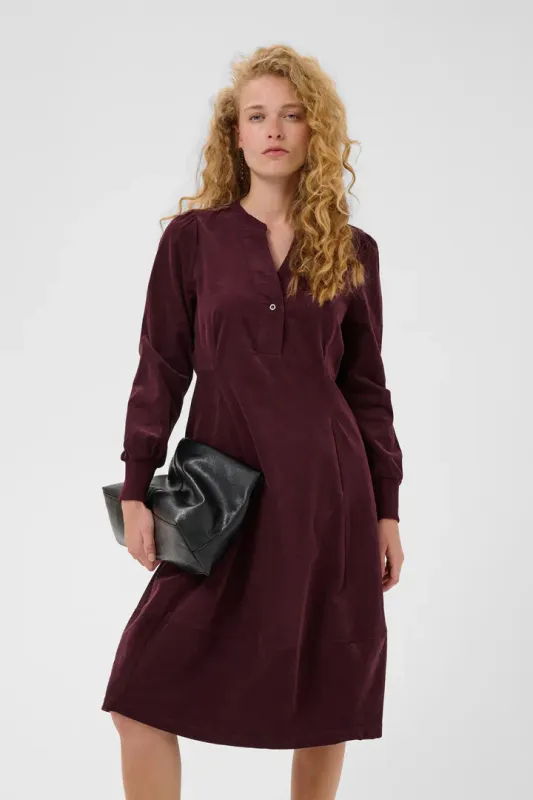 Rhaena corduroy dress mulberry purple