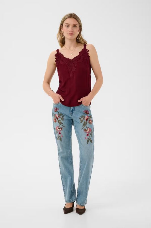 Anna camisole vest top cabernet red