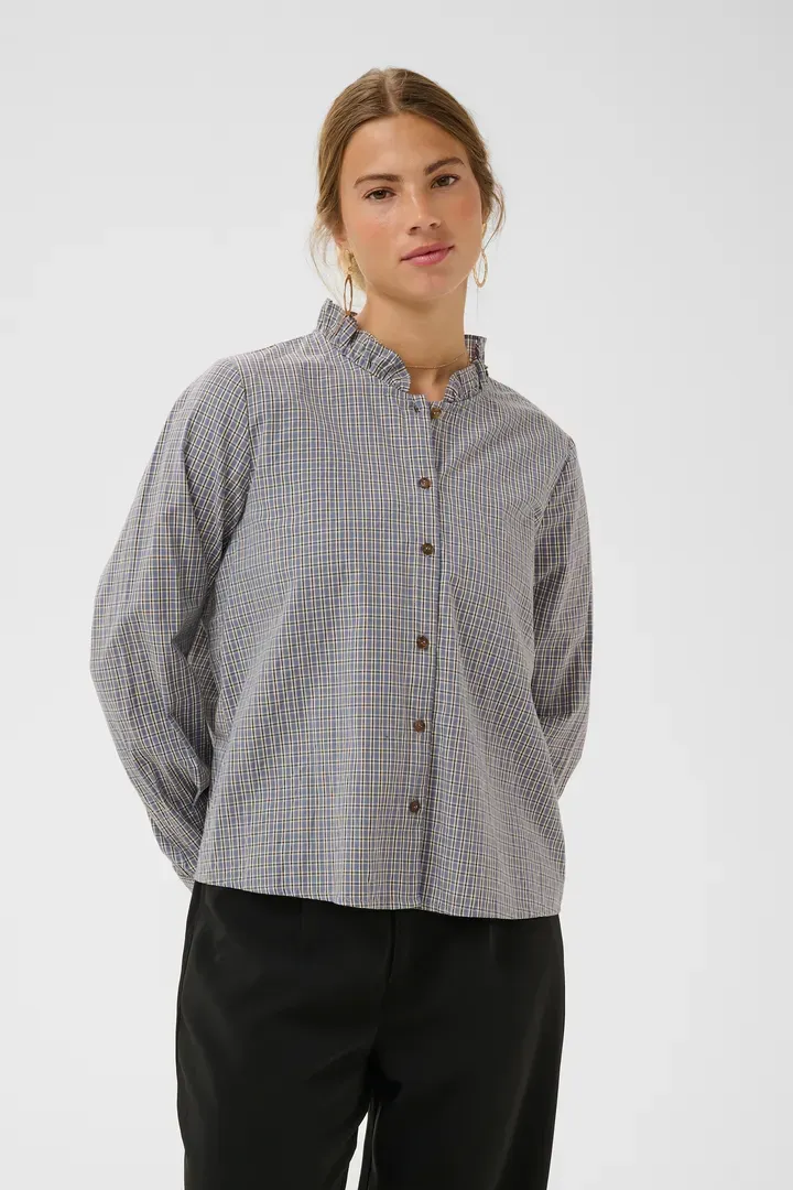 Syliah checked blouse blue