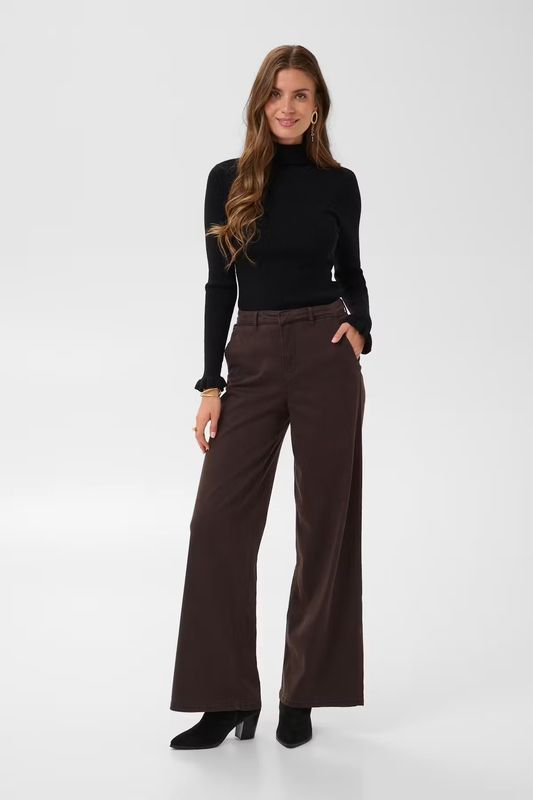 Visti wide leg jeans chocolate brown