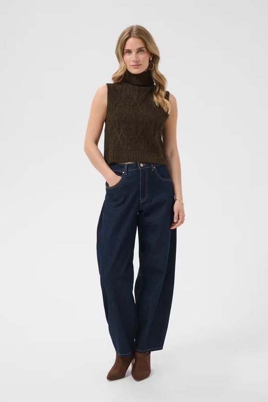 Elsie knitted tank top chocolate brown