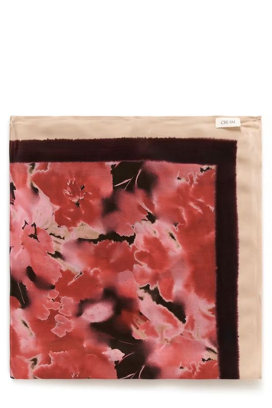 Ashli scarf red flower pattern