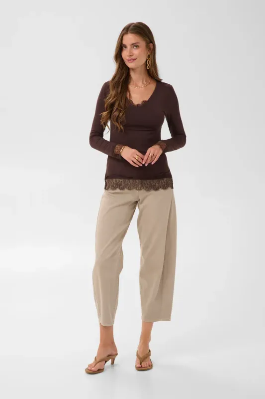 Alvaia long sleeve top chocolate brown