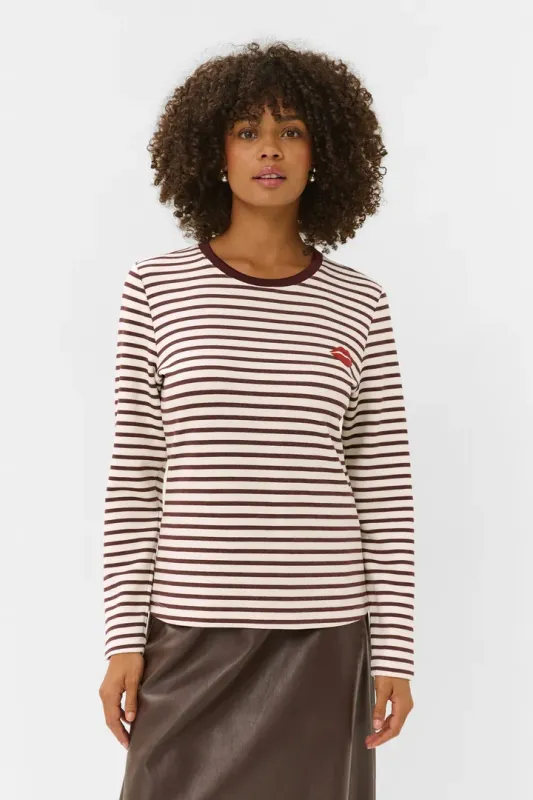 Hunta kiss sweatshirt burgundy and white