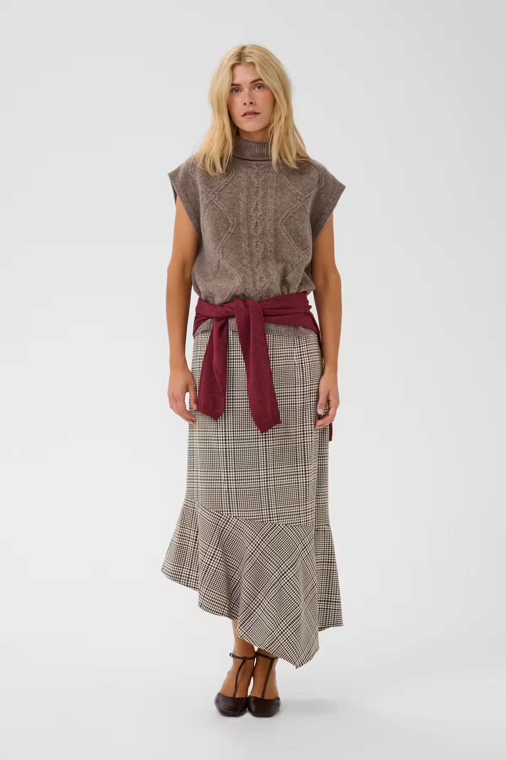 Birsen skirt black and beige check