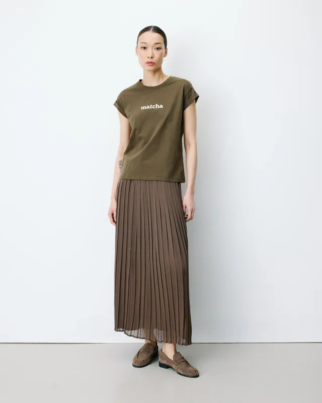 Atlas Matcha slogan t-shirt khaki green