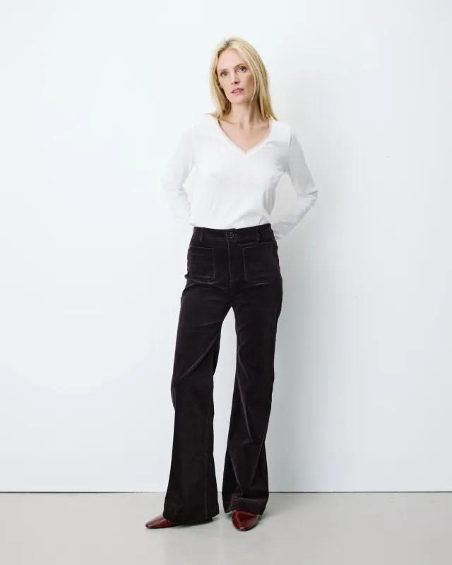 Alban corduroy trousers aubergine purple