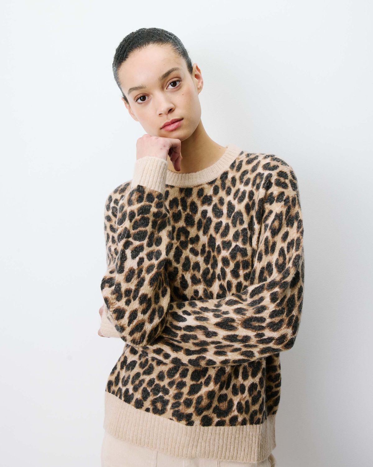 Alexiel leopard print knitted jumper