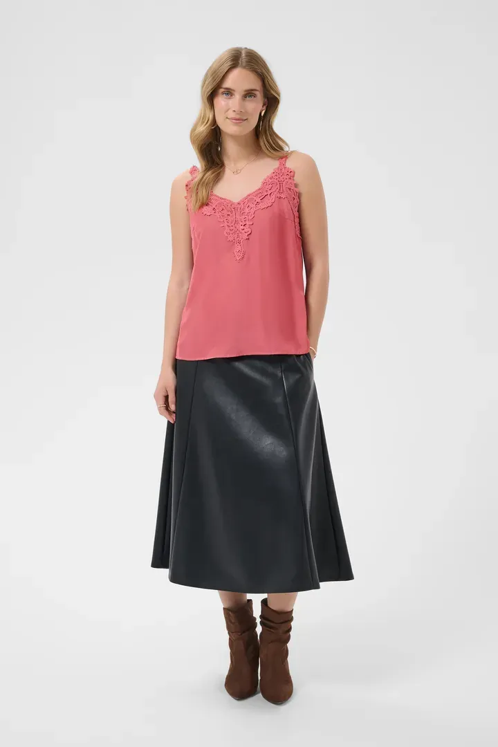 Anna camisole vest top blush rose red