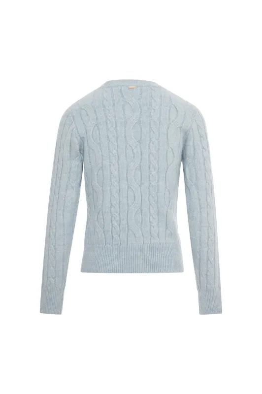 Cable knit jumper sky blue