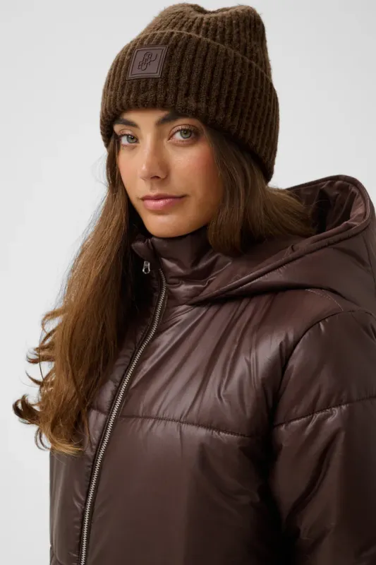 Merva knitted hat chocolate brown