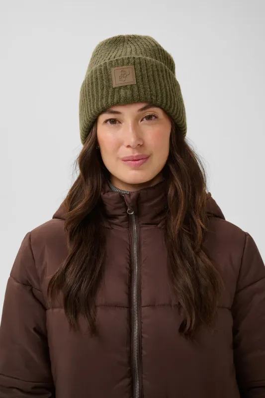 Merva knitted hat olive green