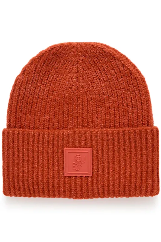 Merva knitted hat burnt orange