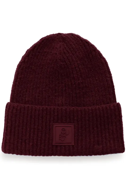 Merva knitted hat burgundy red