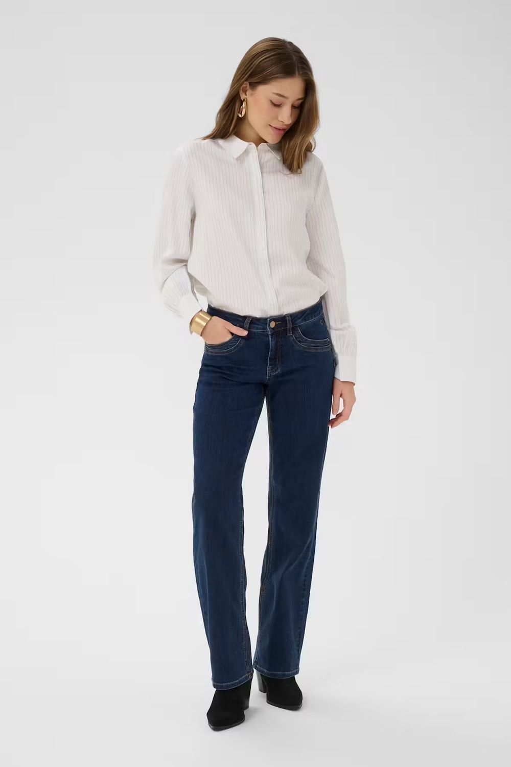 Lone straight leg denim jeans dark blue