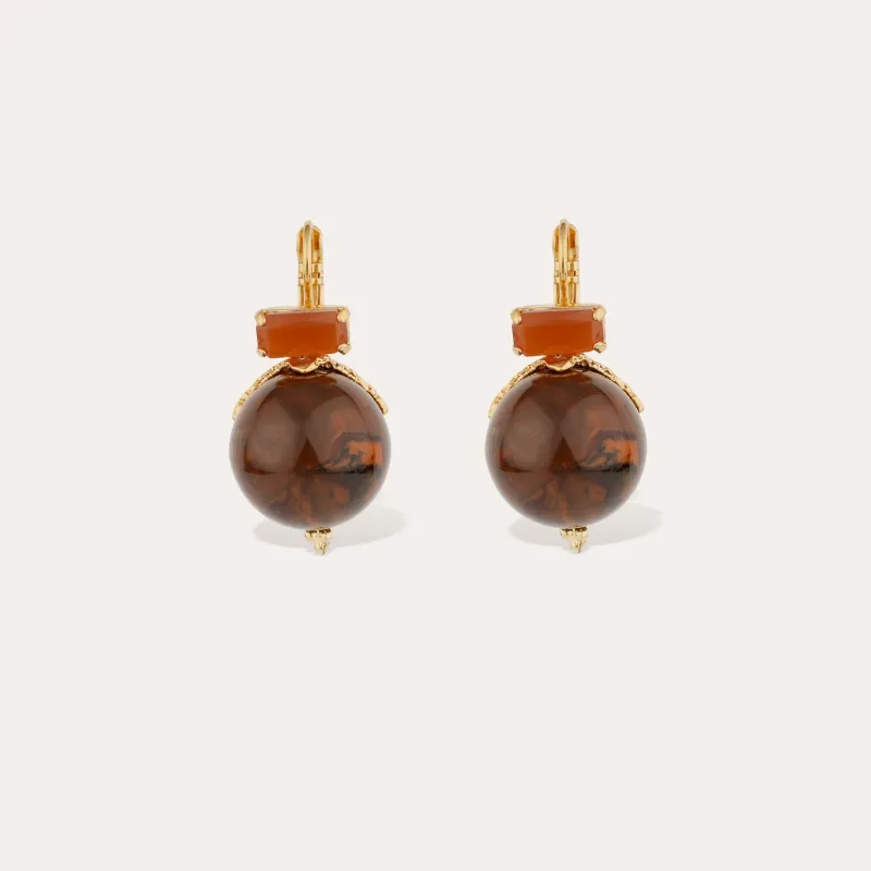 Decalcia gold earrings brown