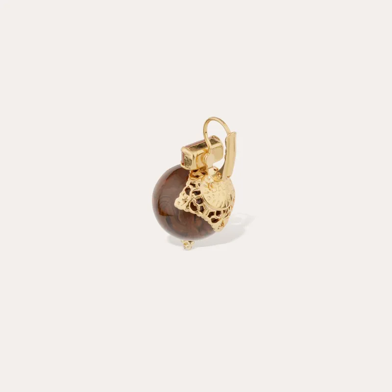 Decalcia gold earrings brown