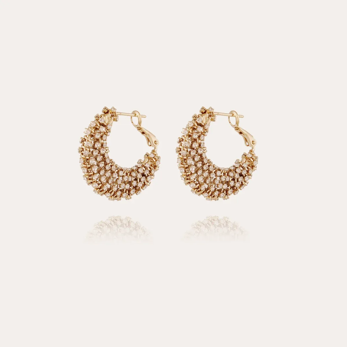 Izzia strass gold earrings crystal