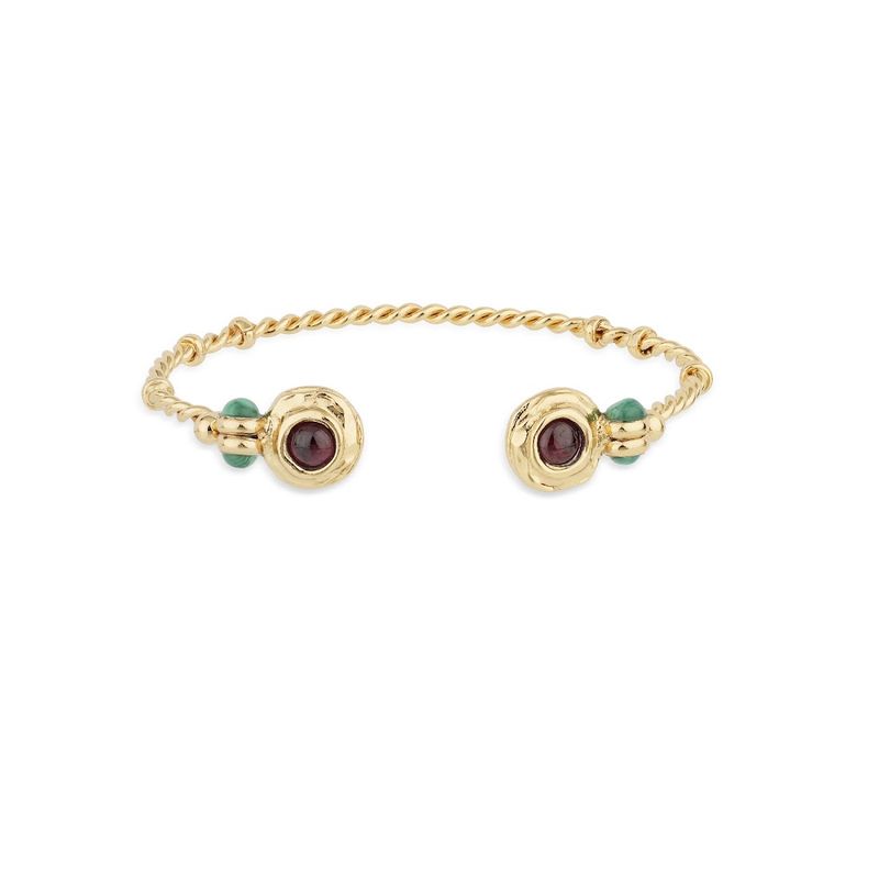 Amarante gold bangle red jasper