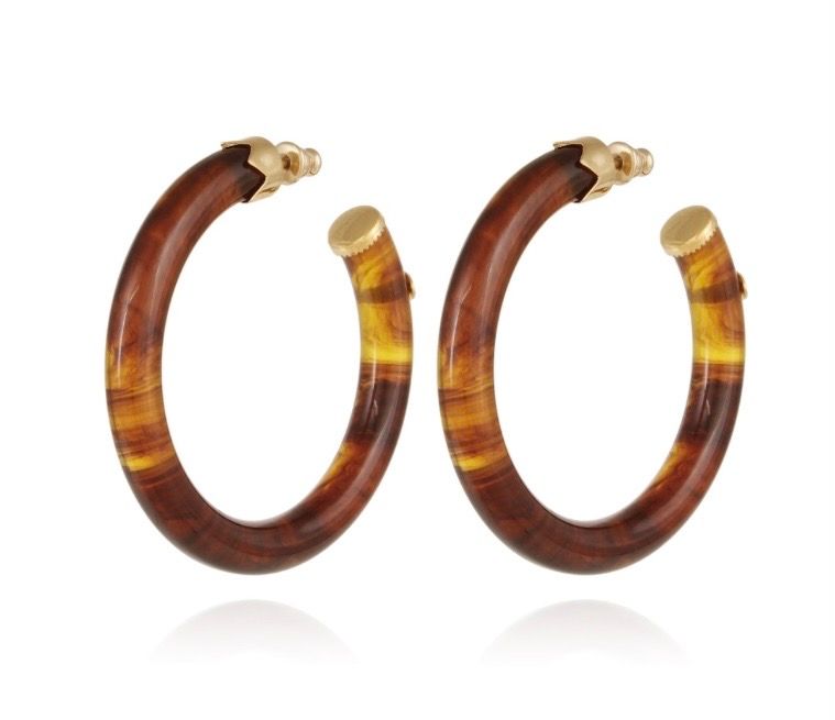 Caftan acetate hoop earrings tortoise brown