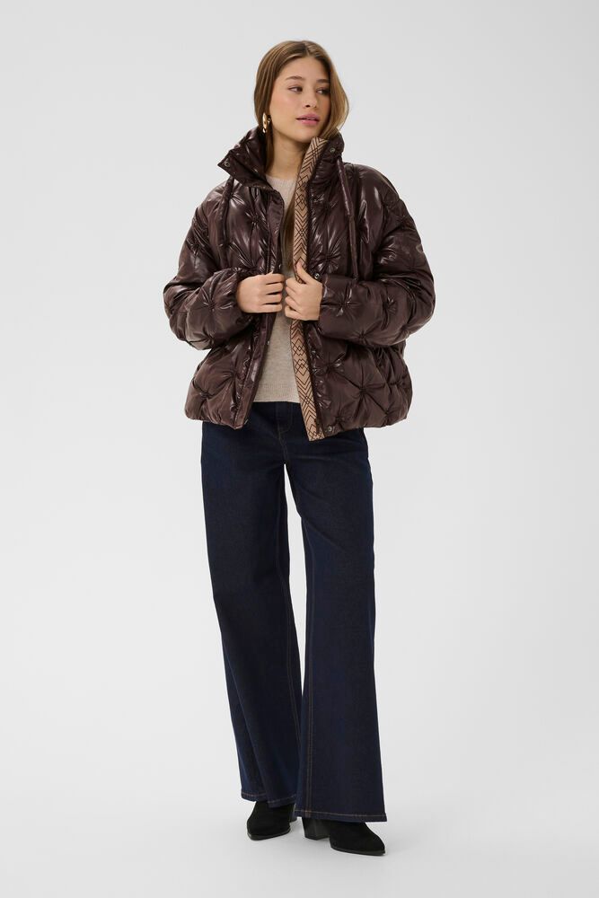 Drakie short puffer jacket chocolate brown
