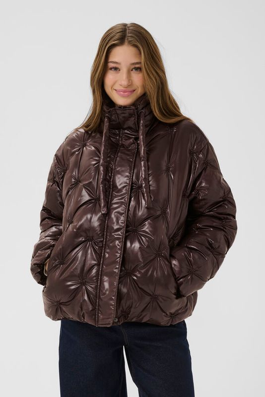 Drakie short puffer jacket chocolate brown