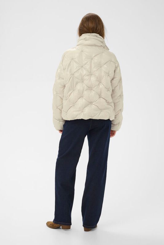 Drakie short puffer jacket cream beige