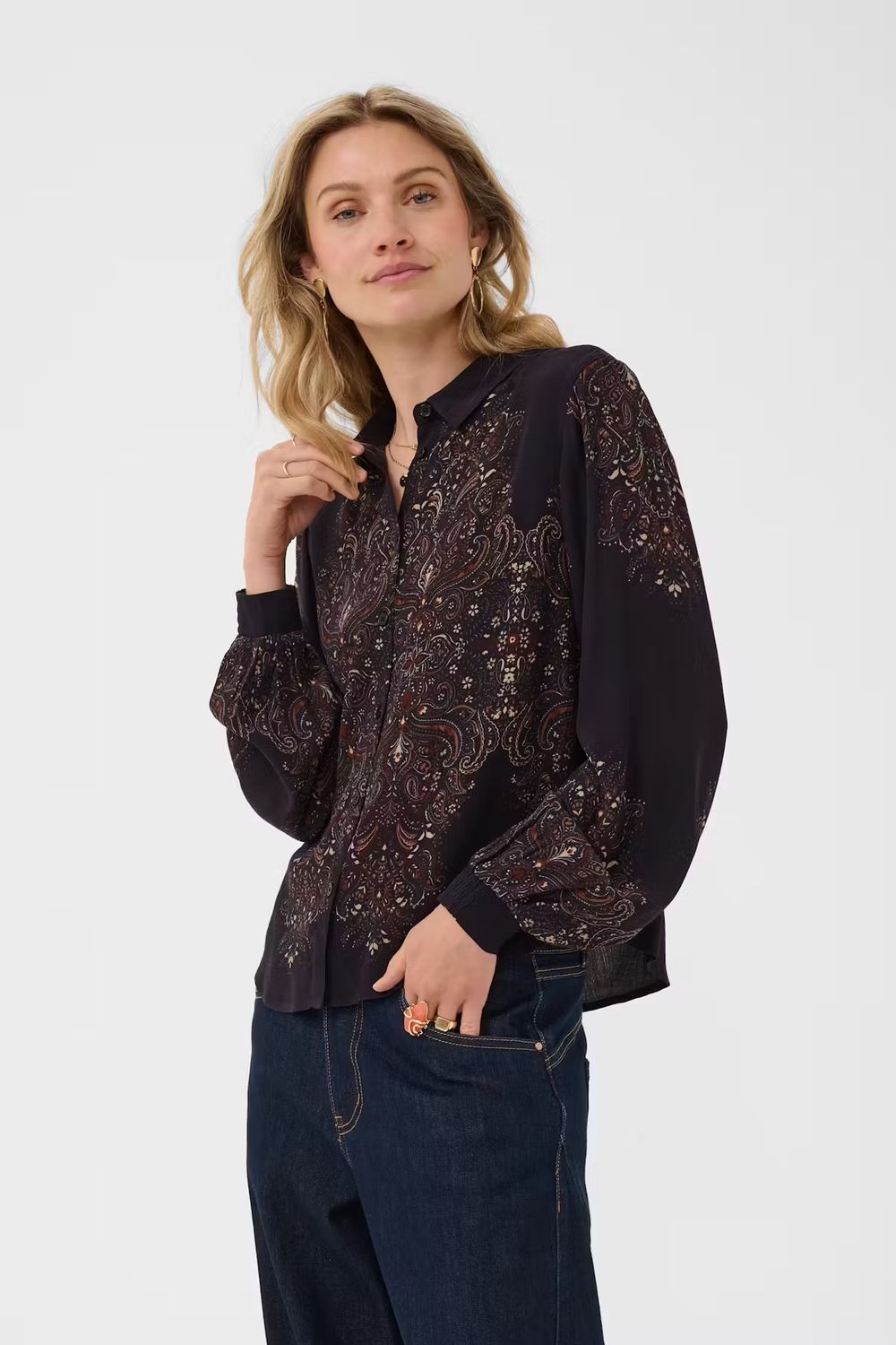 Josia printed blouse black