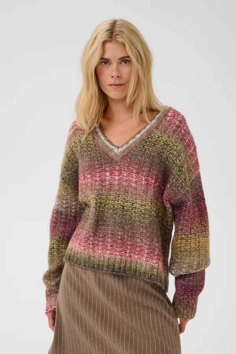 Jazz knitted jumper red yellow mix