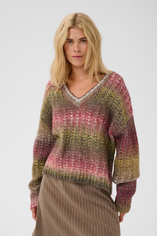 Jazz knitted jumper red yellow mix