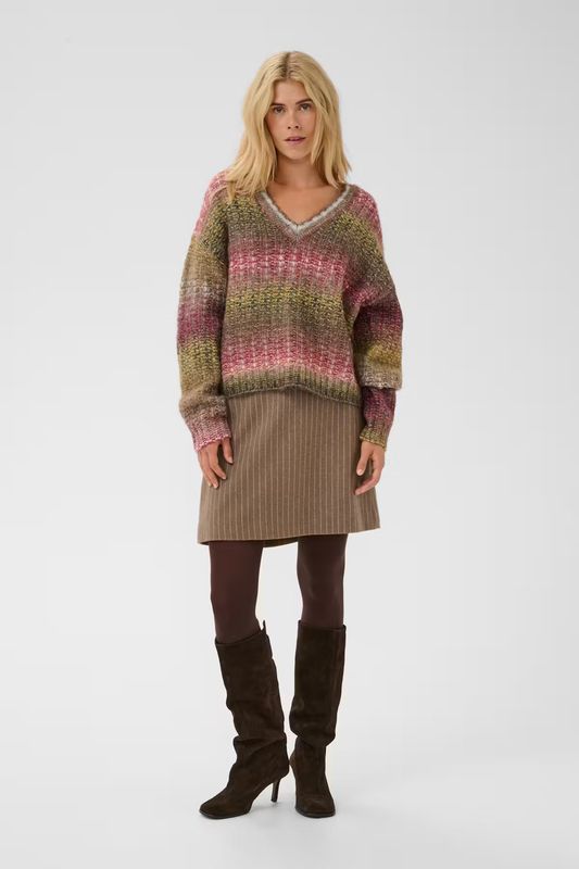 Jazz knitted jumper red yellow mix