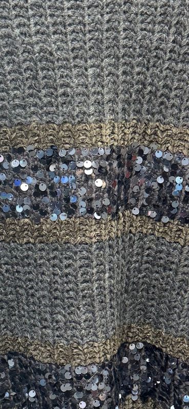 Charcoal grey knitted jumper with sequin detail