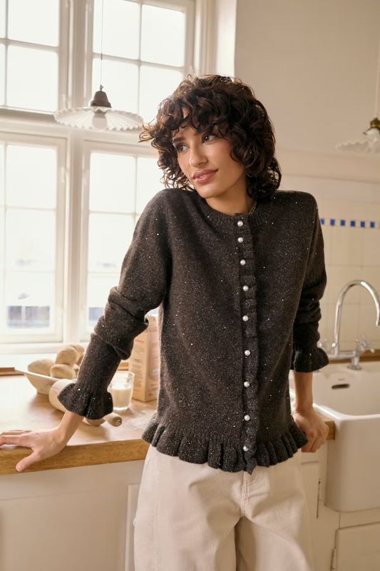 Jolly knitted cardigan chocolate brown